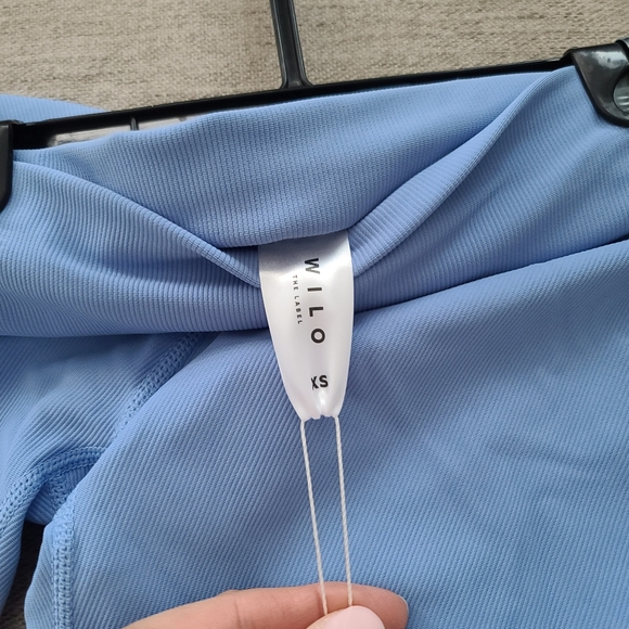 WILO Powder Blue One Shoulder Sports Bra And Leggings Set Sz XS - Picture 4 of 10